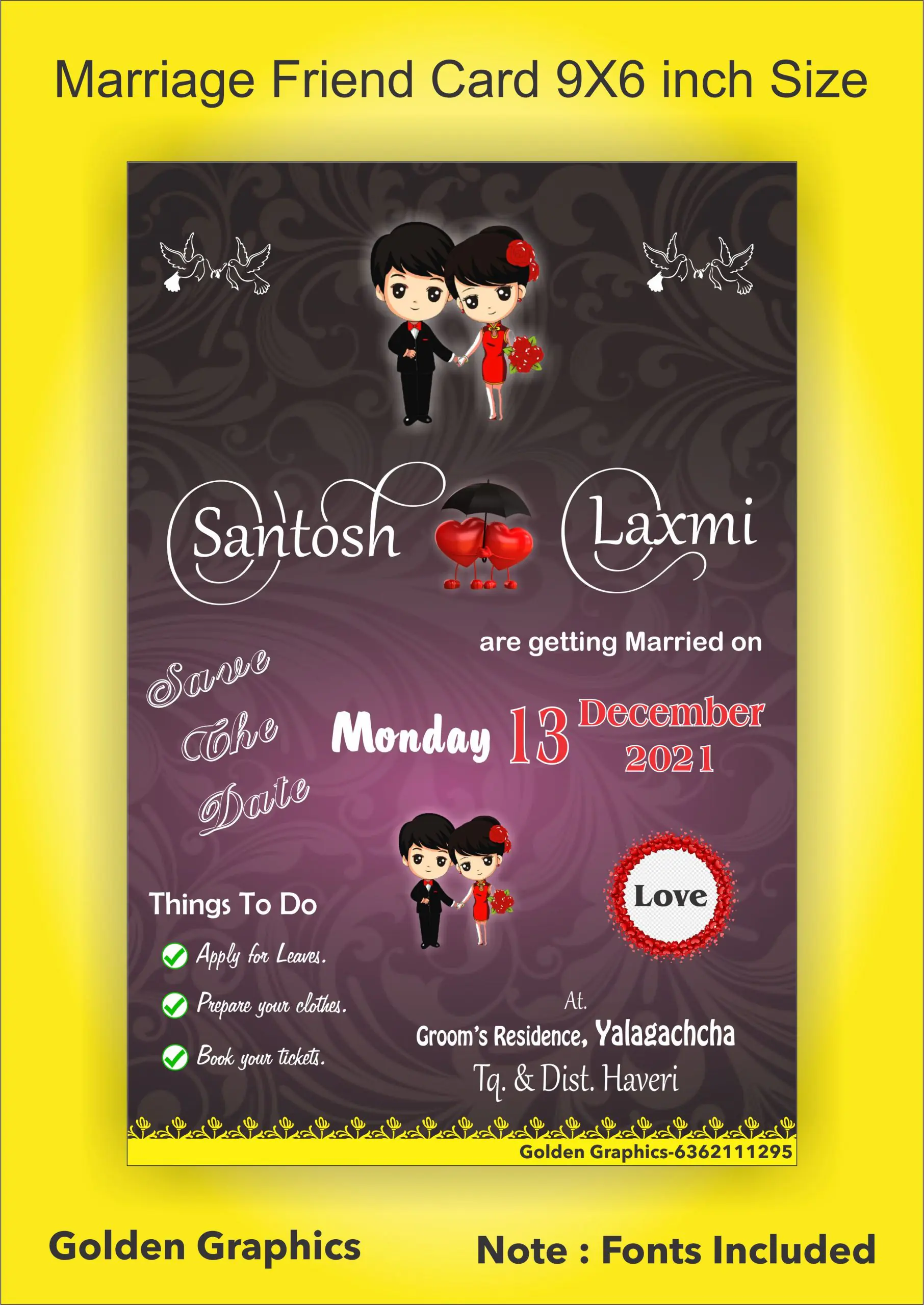 Marriage Friends Card cdr file