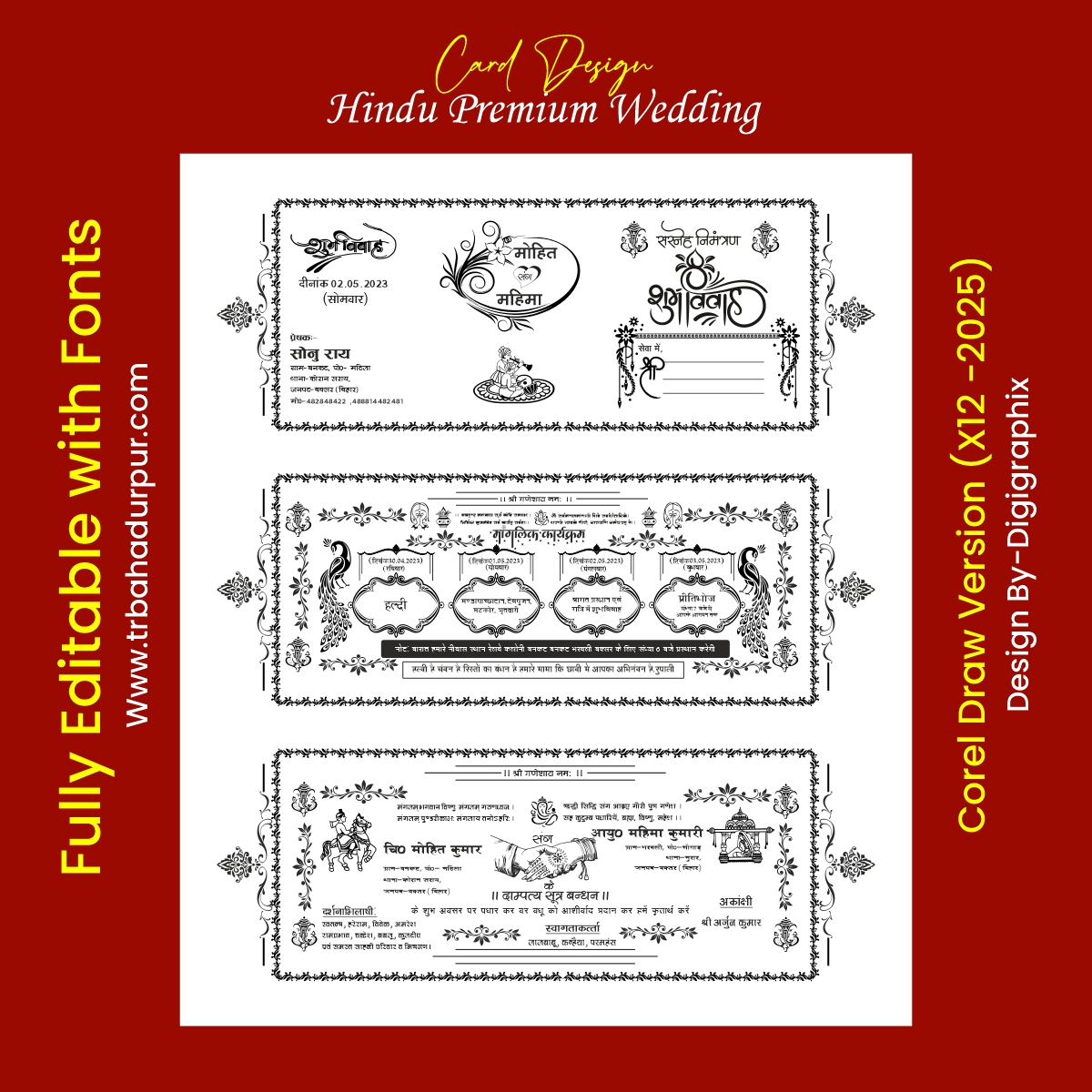 Hindu Premium Wedding card Design
