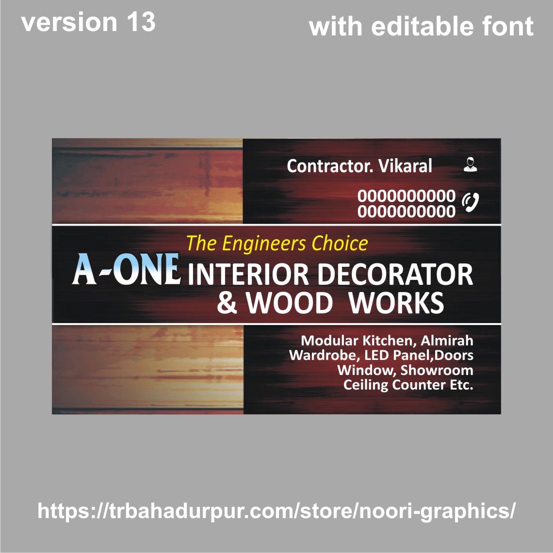 Interior Decorator visiting card business card flex banner
