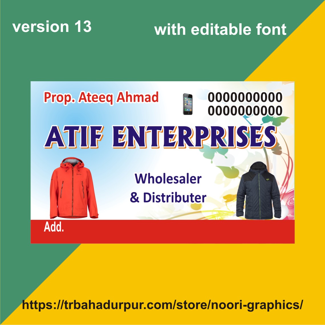 jacket visiting card business card flex banner