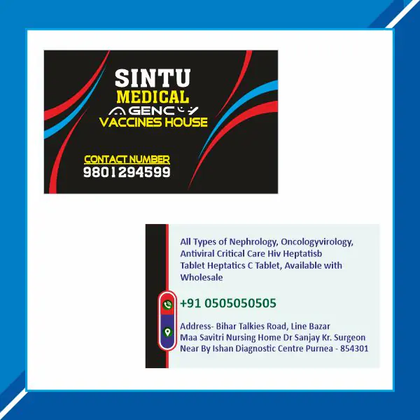 Medical Store Front Back Visiting Card Design Cdr