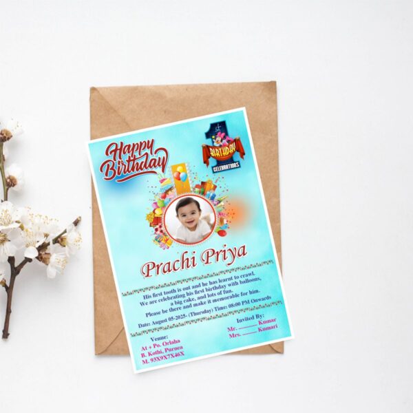 Digital Birthday Invitation Card