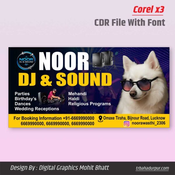 DJ and Sound Flex Banner Board Design CDR File