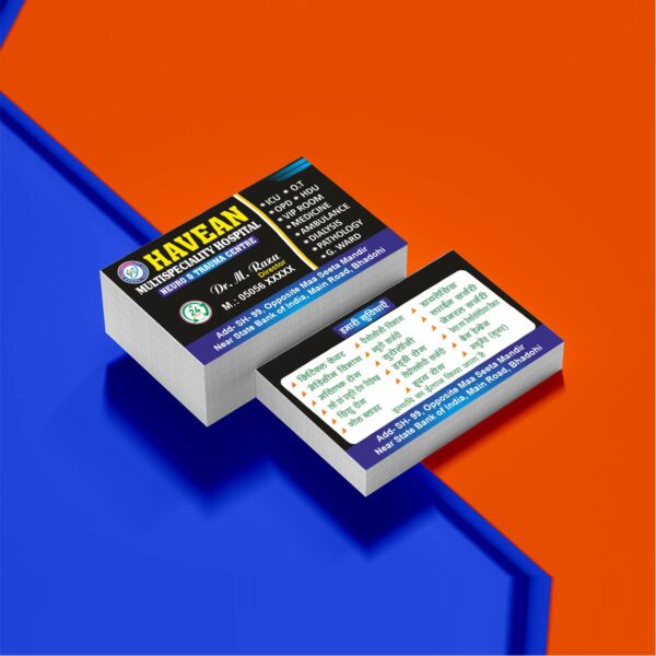 Hospital Visiting Card Front Back design Cdr