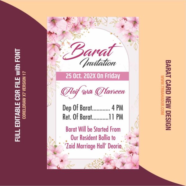 Barat Card Design In English | Invitation Card New Design