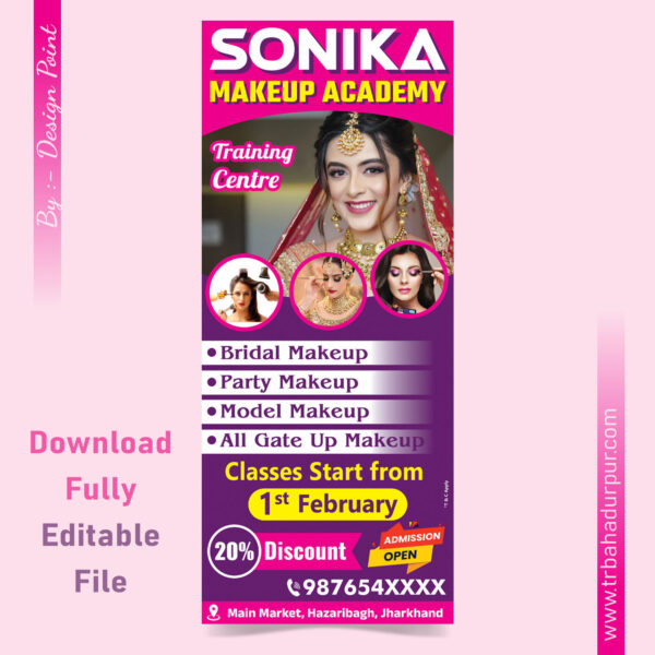 Beauty Parlour and Makeup Academy Banner Poster Design