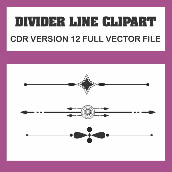Blacle line divider clipart