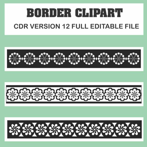 black white wedding card border