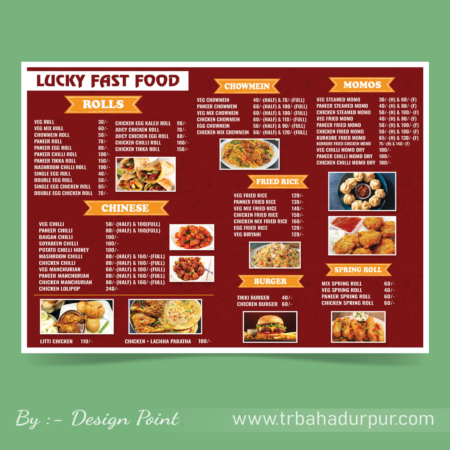Fast Food Hotel Menu Card, Fully Editable Design PSD