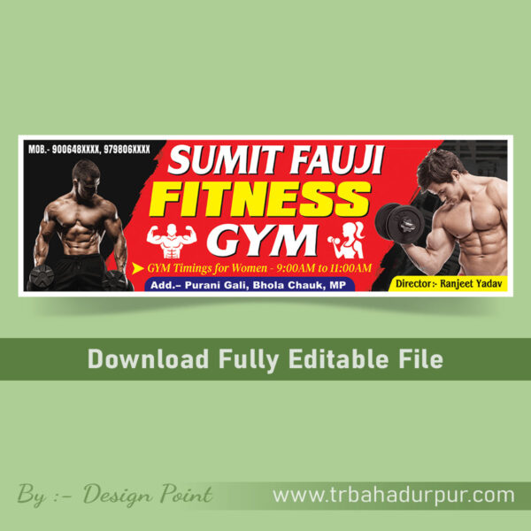 Fitness Center Gym Banner Poster Design