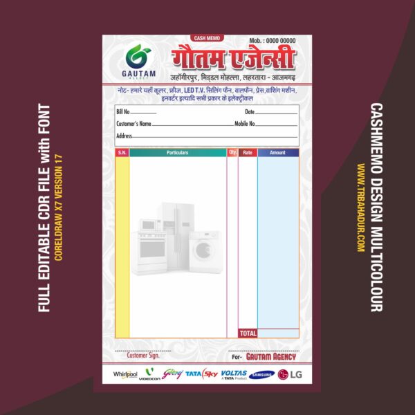 Cashmemo Design cdr | Cash memo book Design CDR file | Money reciept