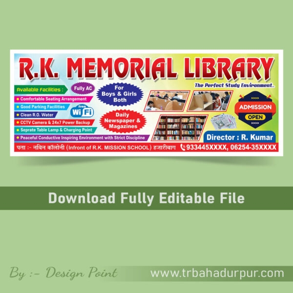 Library Center Banner Design, Library Poster