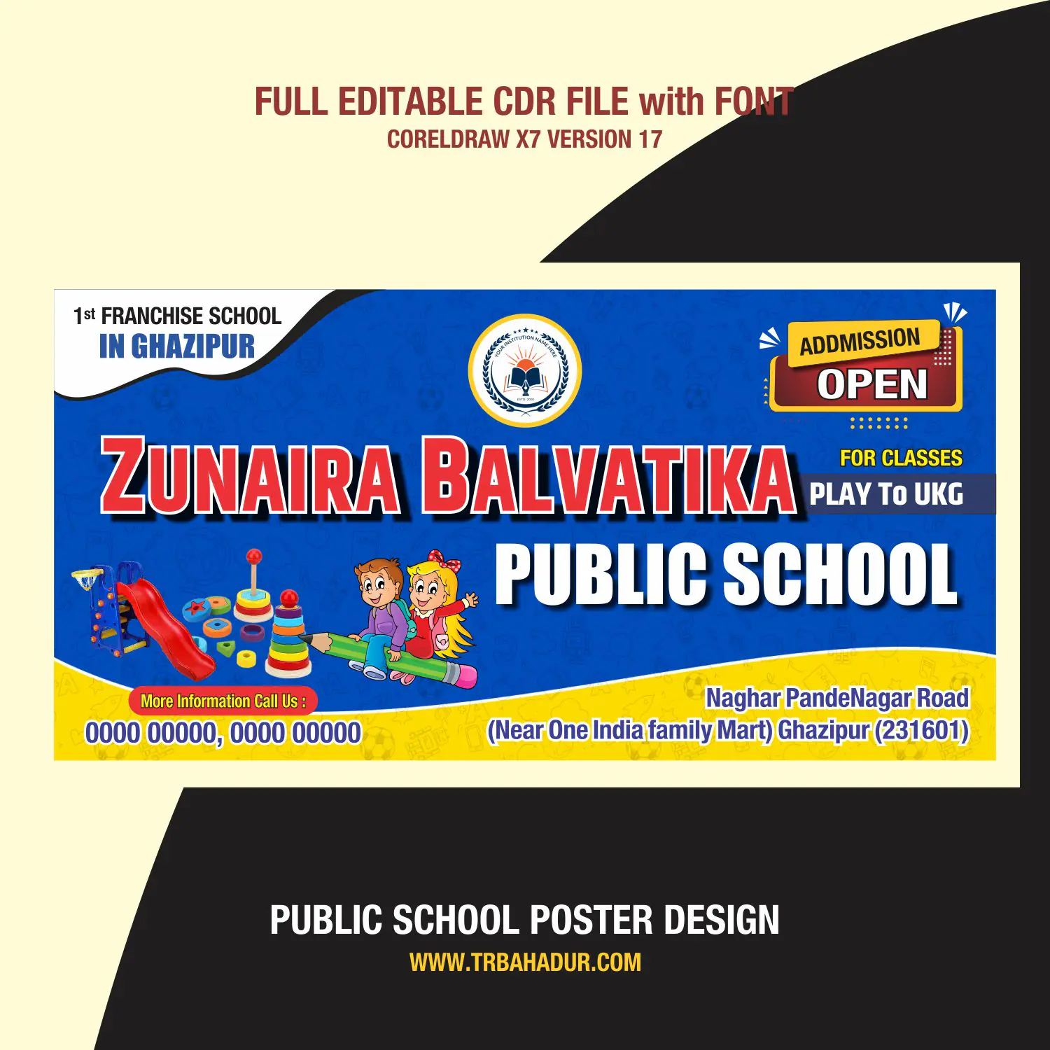 School Banner Design | School Banner template CDR | Admission Open Flex
