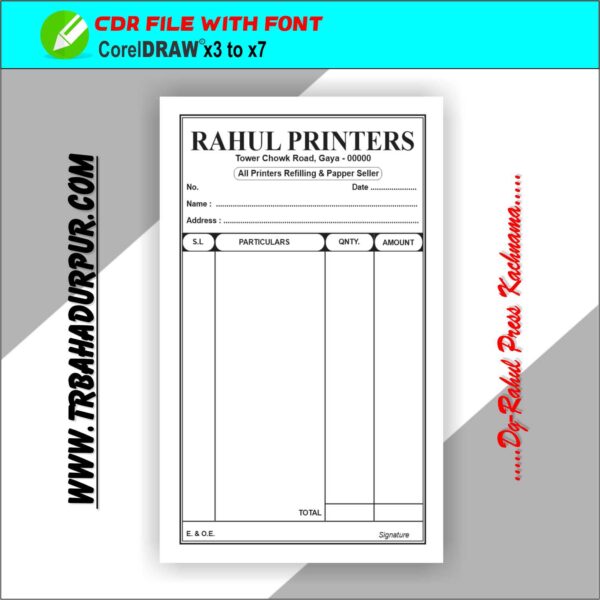 Printer-Repering-Bill-Book
