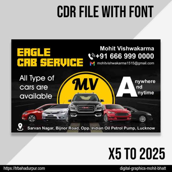 Cab Service Flex Banner Design CDR File
