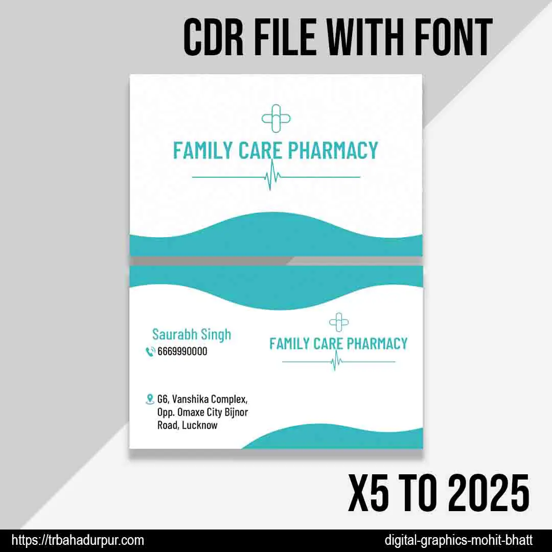 Medical Store Visiting Card Design CDR File
