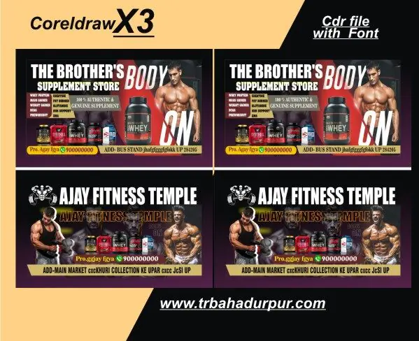Gym center flex visiting card flex design
