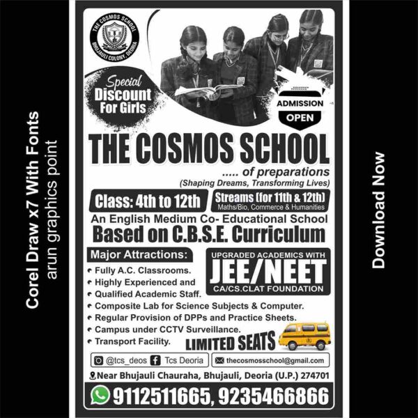School handbill design with front
