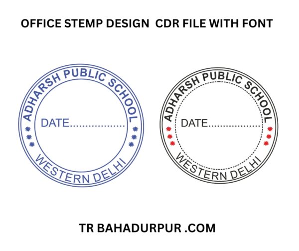 Office Stemp design CDR file with font