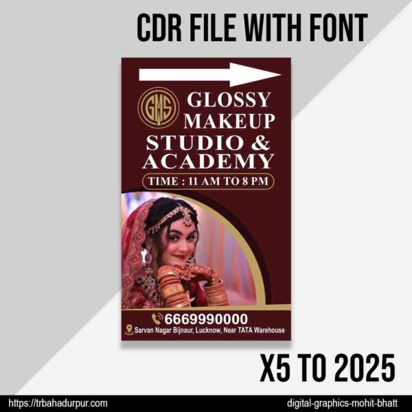 Makeup Studio Standee Board Design