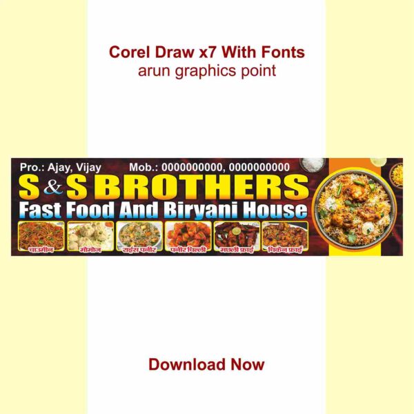 Fast Food Banner design With Fonts