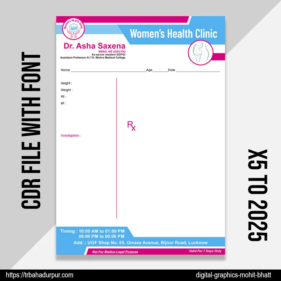 Doctor Clinic Letterhead Design CDR File