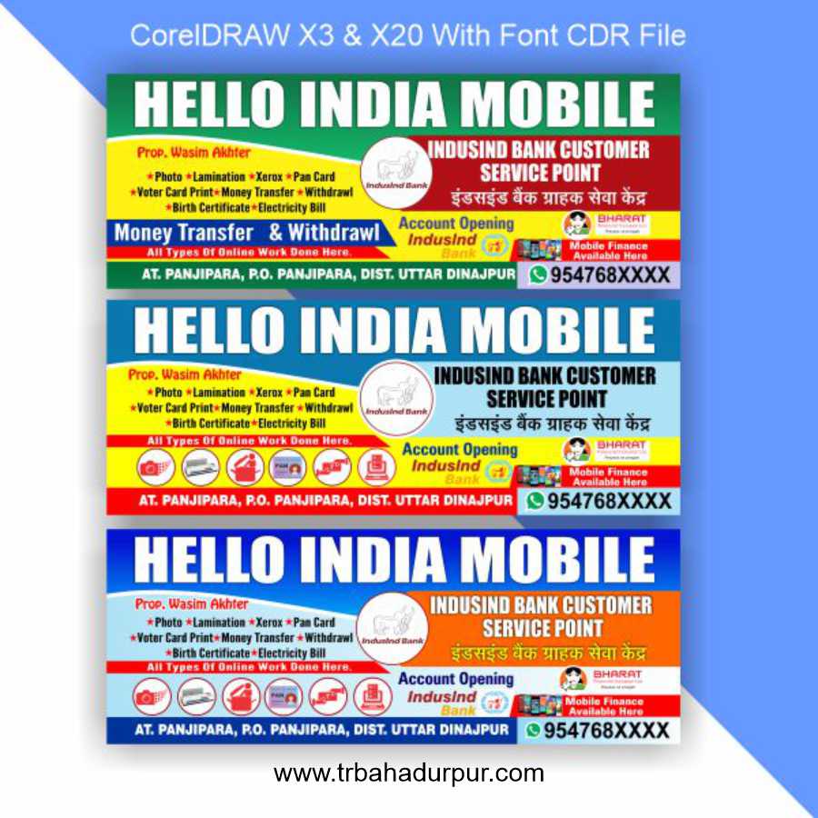 Hello India Mobile Banner Design CDR File